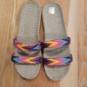 Funky Print Colorful Chevron Sandals